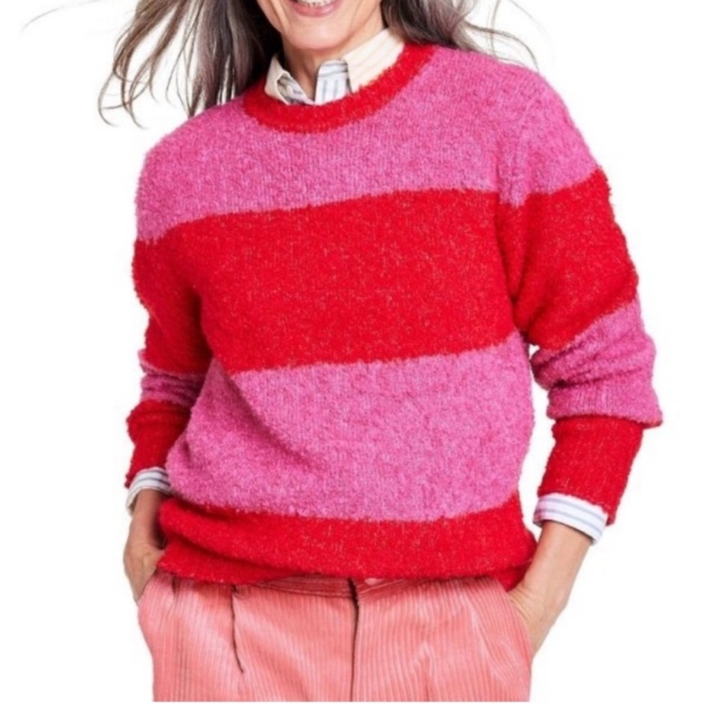 NWT Rowing Blazers x Target Pink Striped Oversized Crewneck Sweater | Size Small